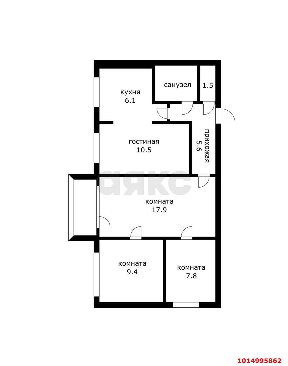 Фото №15: 3-комнатная квартира 66 м² - Краснодар, Черёмушки, ул. Селезнёва, 90