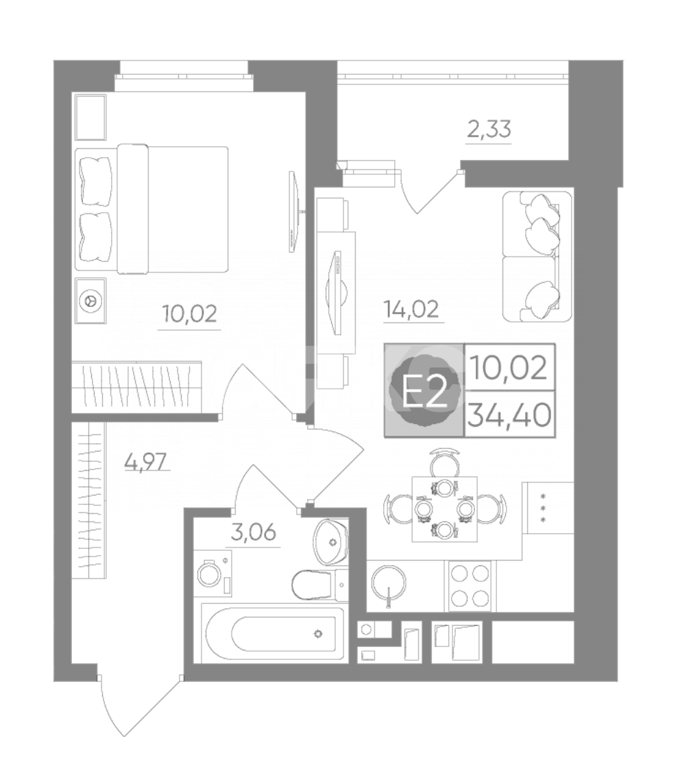 Фото №14: 1-комнатная квартира 31 м² - Тула, ЖК Пряничная Слобода, ул. Купцов Гречихиных, 10