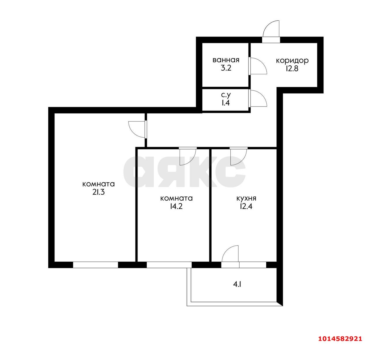 Фото №8: 2-комнатная квартира 70 м² - Краснодар, Прикубанский внутригородской округ, мкр. жилой комплекс Лиговский, ул. Героя Хабибуллина, 7
