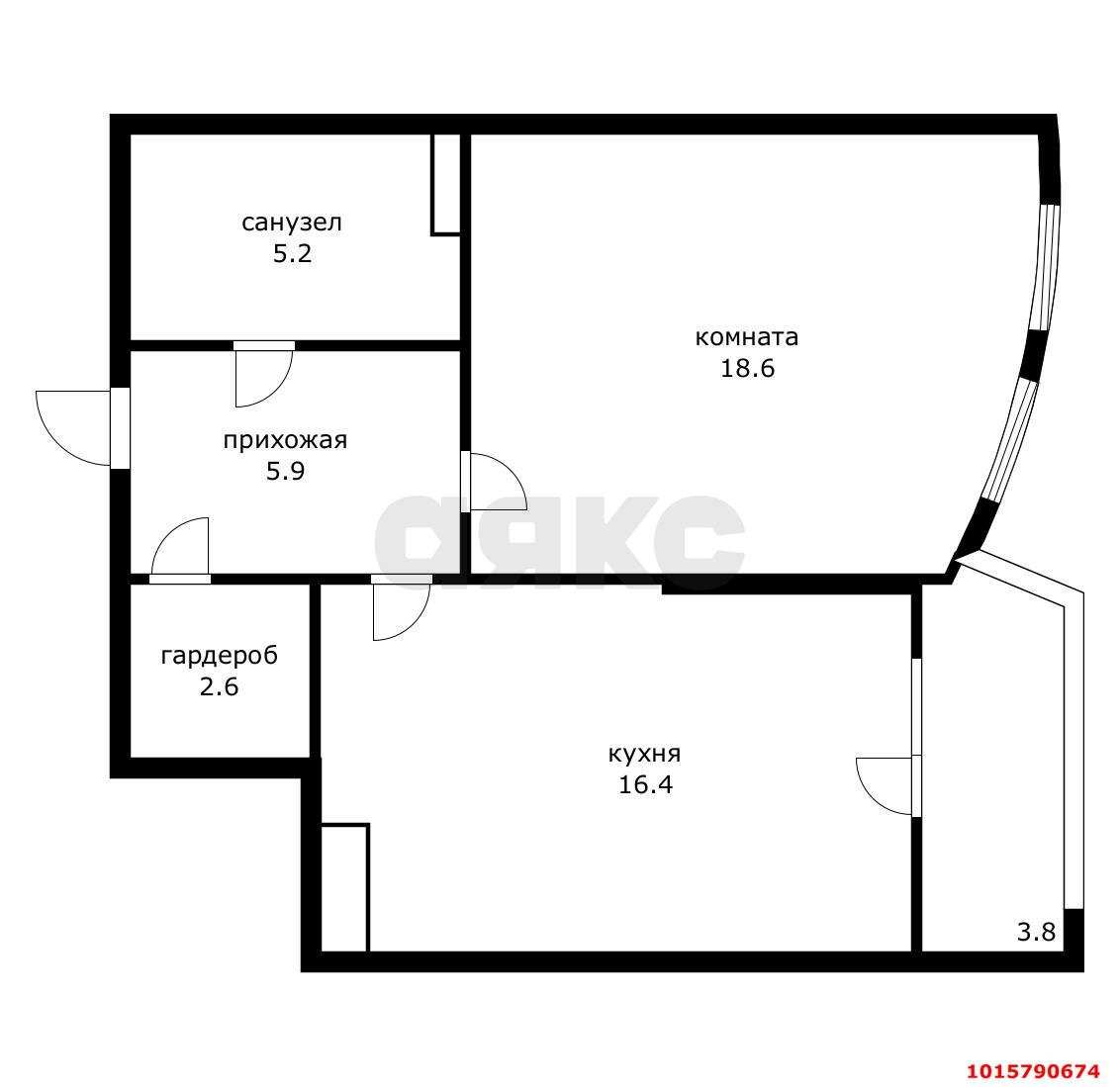 Фото №17: 1-комнатная квартира 52 м² - Краснодар, жилой комплекс Кино, ул. Уральская, 100/5