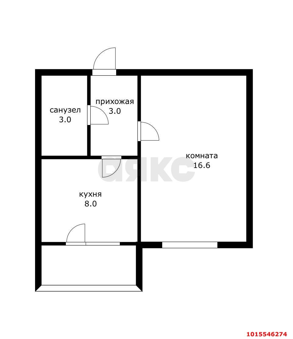 Фото №6: 1-комнатная квартира 30 м² - Краснодар, Прикубанский внутригородской округ, мкр. Музыкальный, ул. имени Сергея Есенина, 110к1