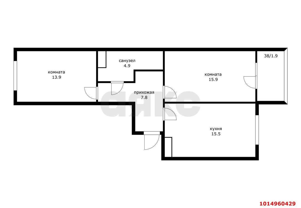 Фото №7: 2-комнатная квартира 5 м² - Краснодар, Карасунский внутригородской округ, мкр. ЖК Первое Место, ул. Виктора Казанцева, 1.4лит1