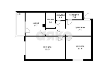 Фото №2: 2-комнатная квартира 60 м² - Краснодар, мкр. Микрохирургии глаза, ул. Академика Лукьяненко, 12