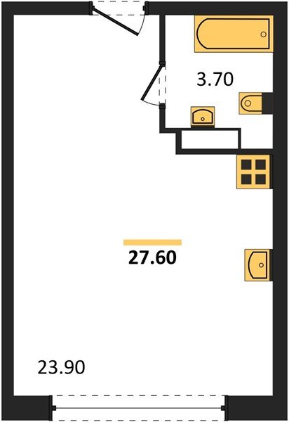 Фото №1: Студия 27 м² - Краснодар, жилой комплекс Самолёт-6, мкр. Прикубанский внутригородской округ
