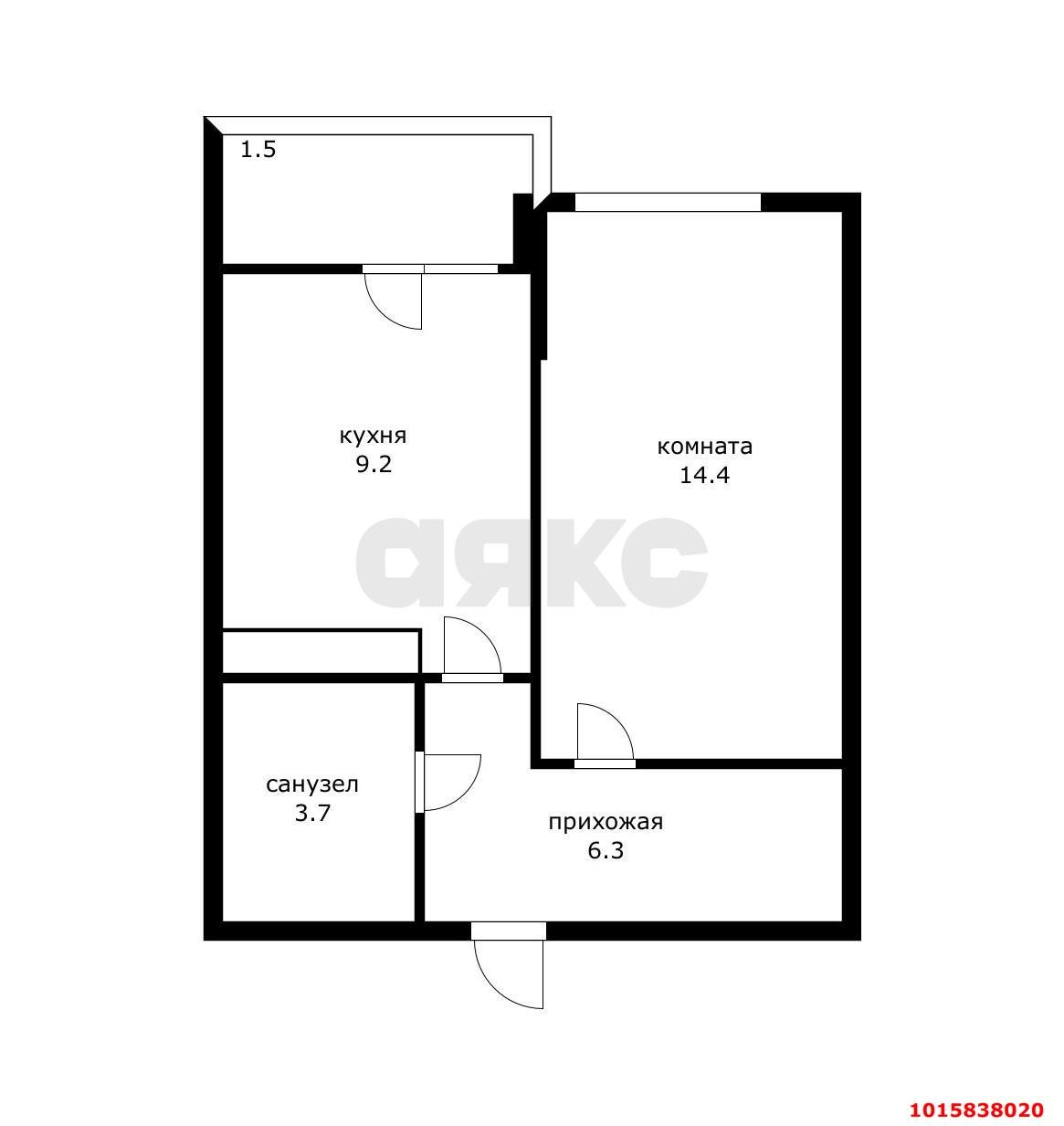 Фото №15: 1-комнатная квартира 38 м² - Краснодар, жилой комплекс Абрикосово, ул. имени Героя Георгия Бочарникова, 4к1