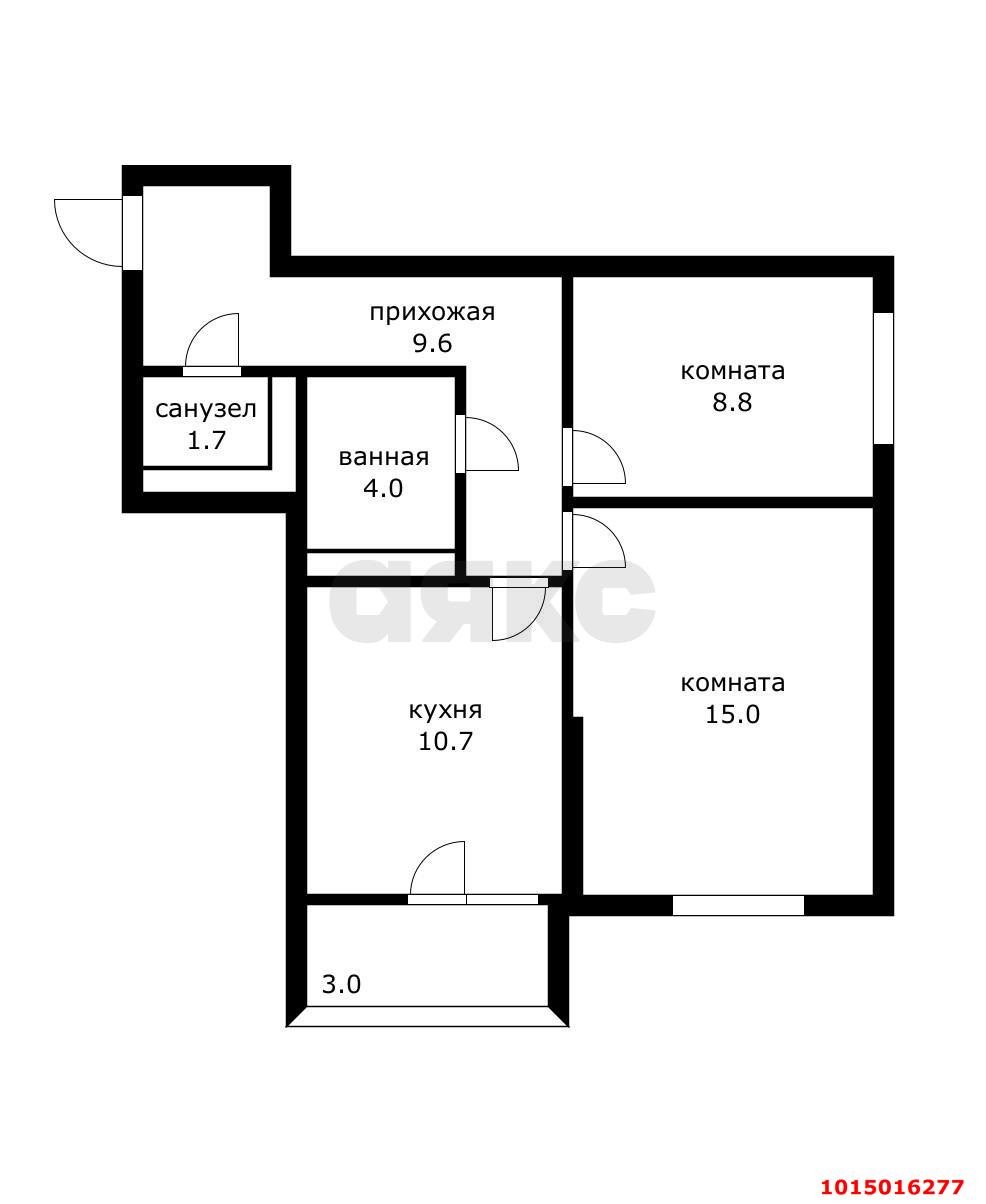 Фото №14: 2-комнатная квартира 52 м² - Краснодар, жилой комплекс Квартет, Карасунский внутригородской округ, мкр. Гидростроителей, ул. имени Снесарева, 10к2