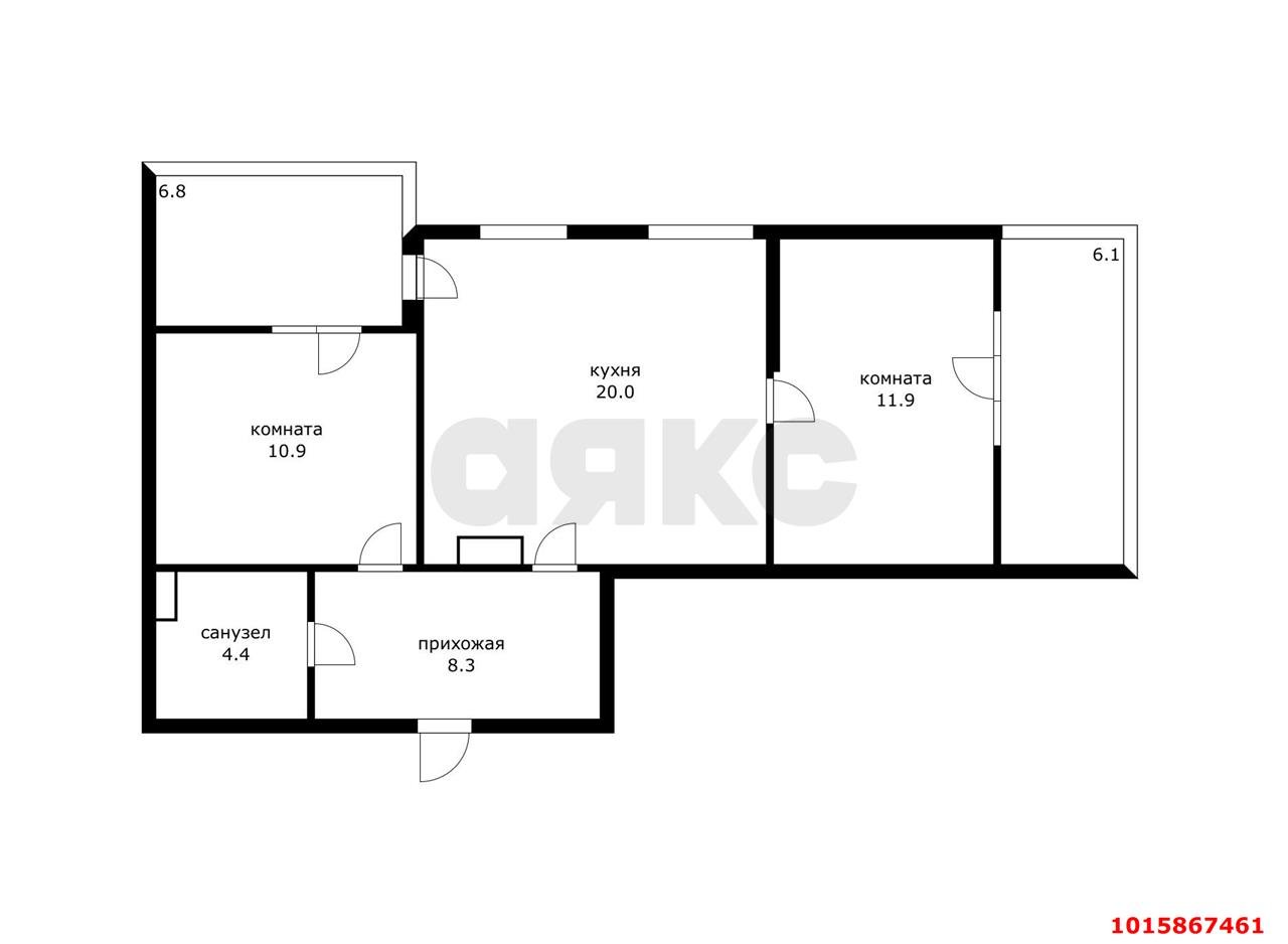 Фото №10: 2-комнатная квартира 68 м² - Краснодар, Любимово, 16