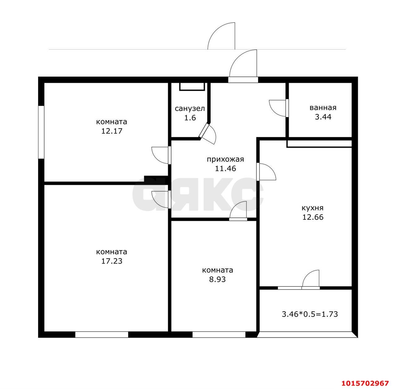 Фото №7: 3-комнатная квартира 71 м² - Краснодар, Достояние, ул. Григория Булгакова, 19