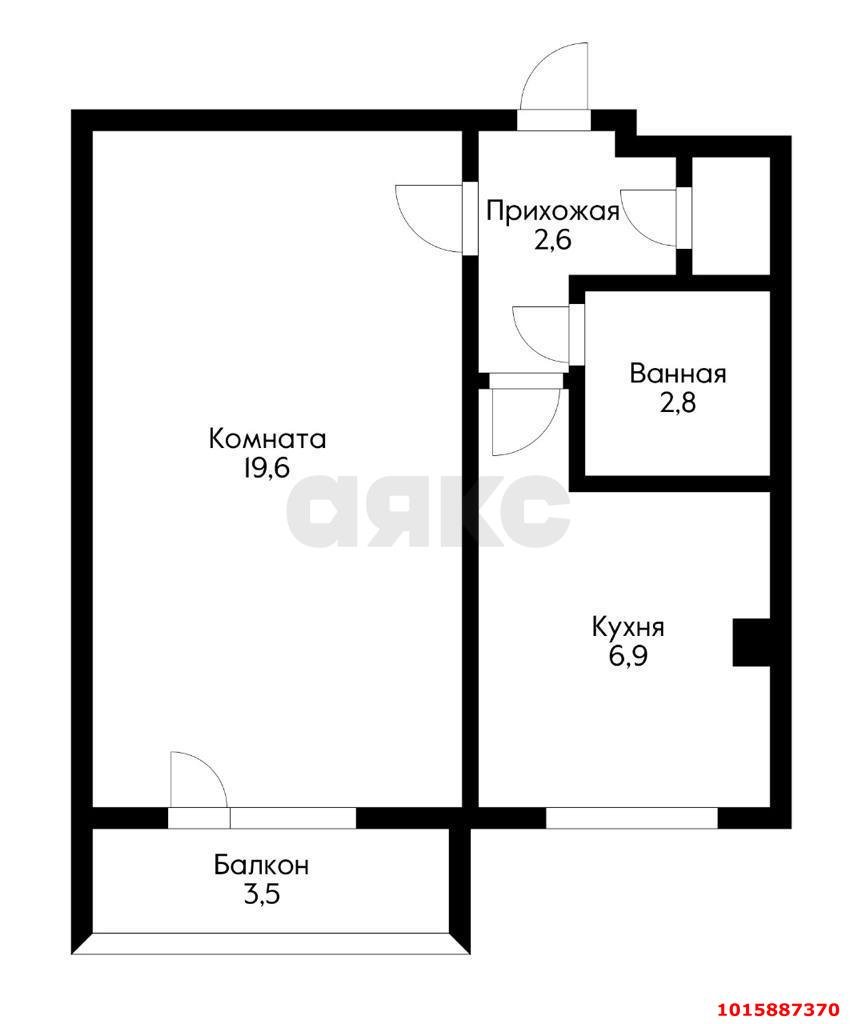 Фото №7: 1-комнатная квартира 36 м² - Краснодар, 40 лет Победы, ул. имени 40-летия Победы, 146/7
