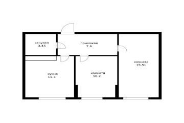 Фото №2: 2-комнатная квартира 49 м² - Новая Адыгея, мкр. жилой комплекс Мега-Победа, ул. Береговая, 1/8