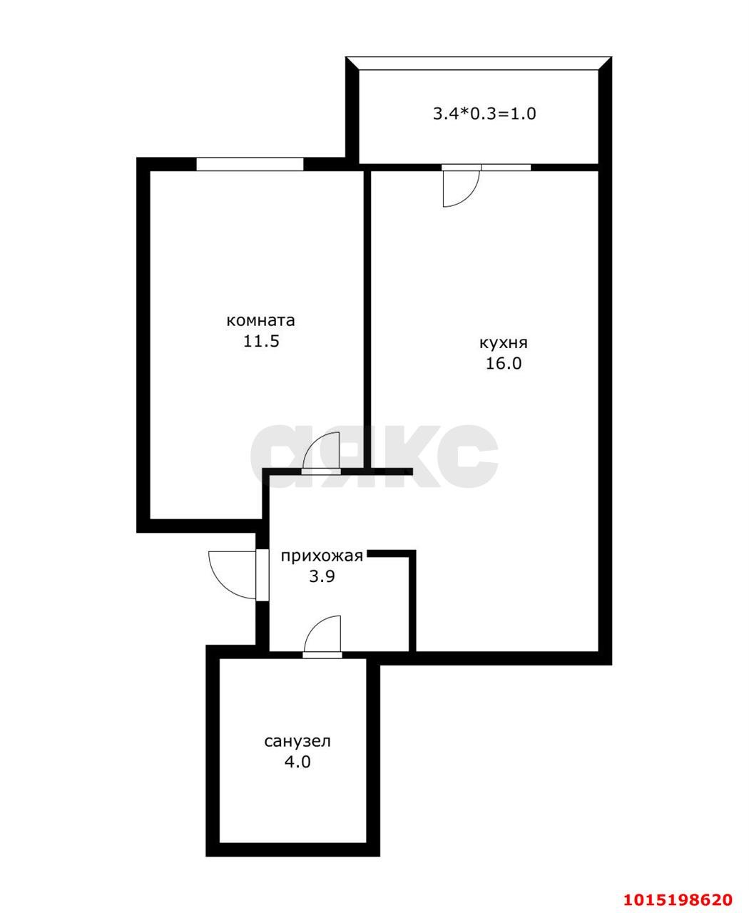 Фото №7: 1-комнатная квартира 38 м² - Новая Адыгея, жилой комплекс Дарград, ул. Тургеневское шоссе, 33/1к6