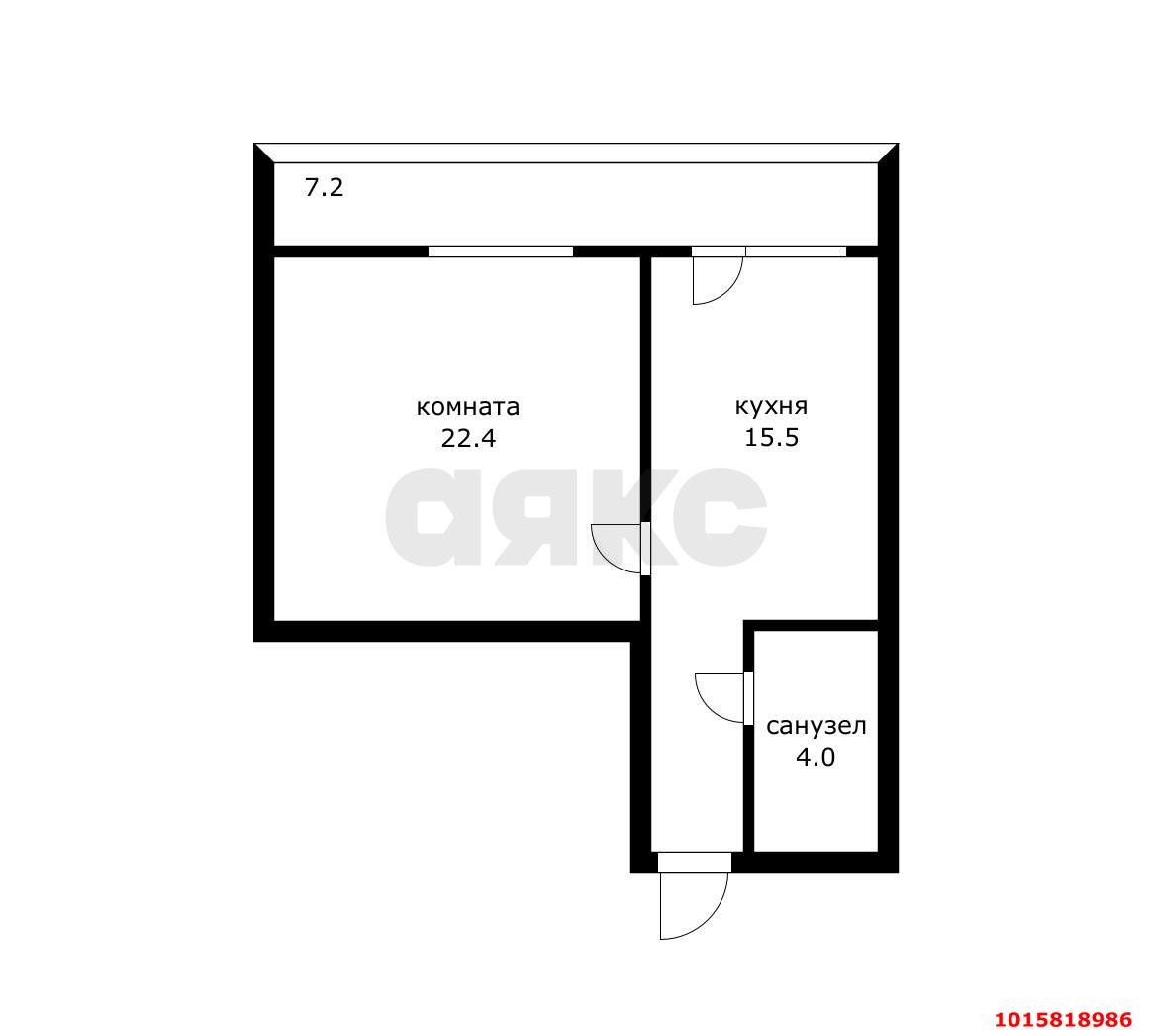 Фото №11: 1-комнатная квартира 49 м² - Краснодар, Музыкальный, ул. Елецкая, 18