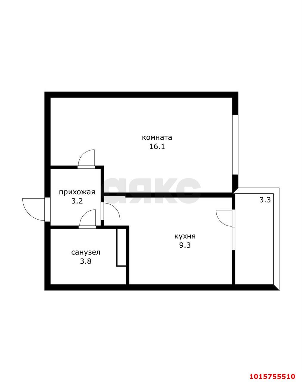 Фото №12: 1-комнатная квартира 32 м² - Краснодар, Музыкальный, ул. Российская, 257/7