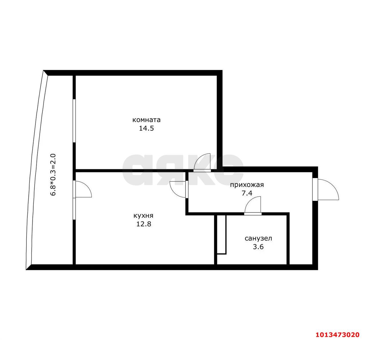 Фото №14: 1-комнатная квартира 42 м² - Краснодар, ЖК Цветы, ул. Круговая, 4Вк5