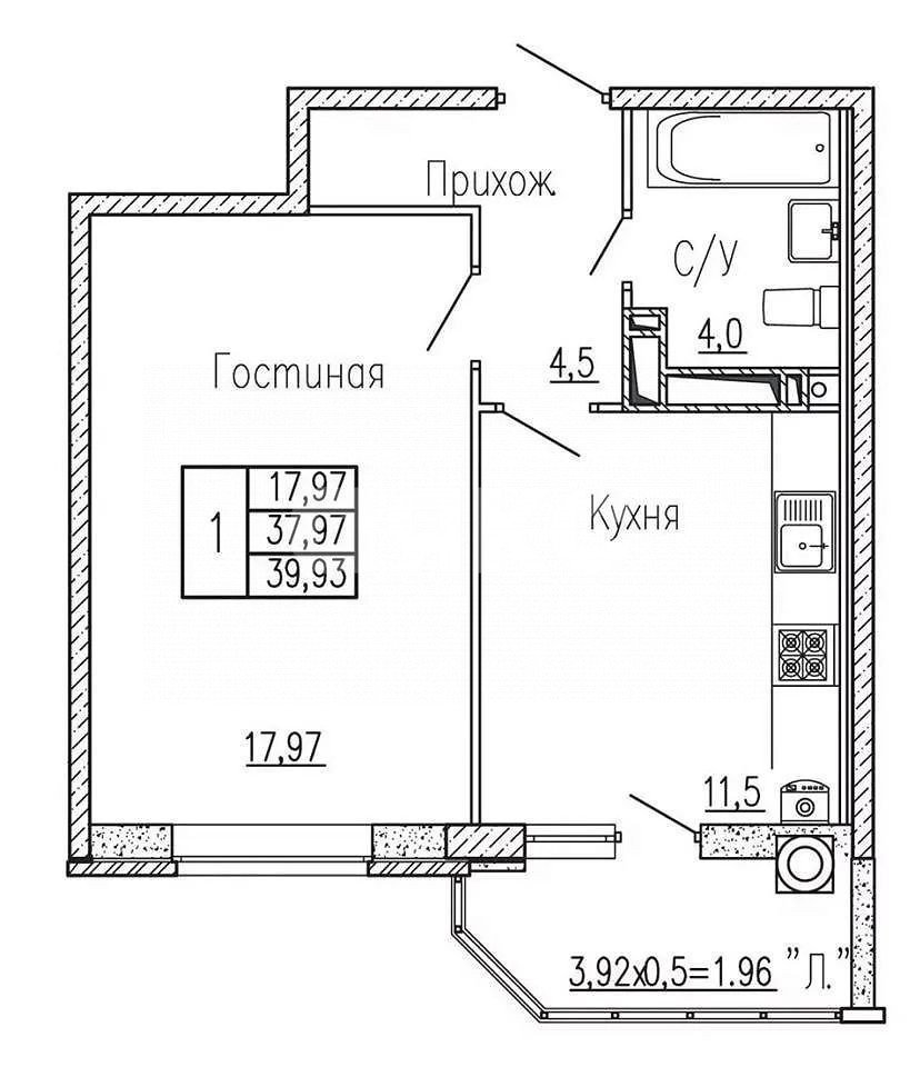 Фото №7: 1-комнатная квартира 40 м² - Ростов-на-Дону, жилой комплекс Вересаево, ул. Берберовская, 2/101с2