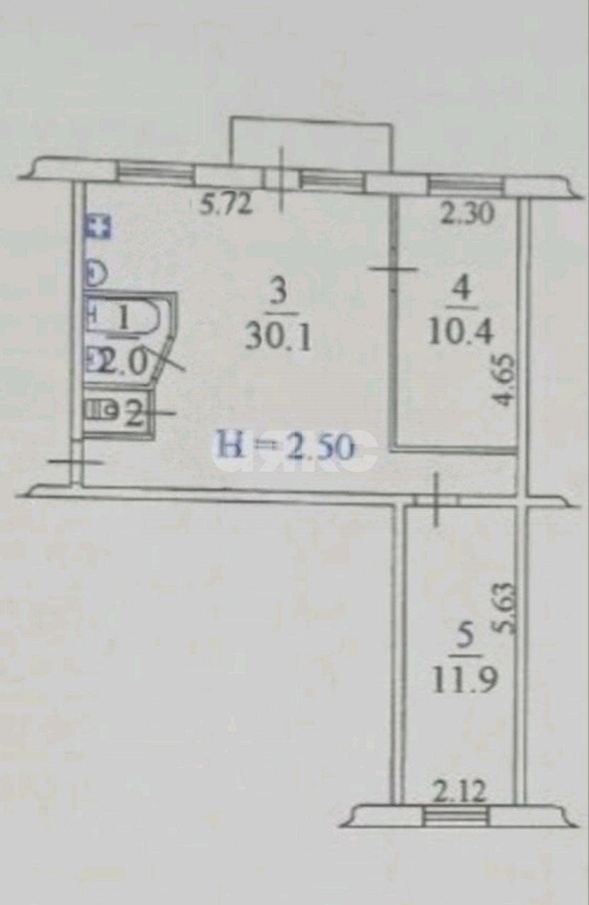 Фото №6: 3-комнатная квартира 55 м² - Мариуполь, Жовтневый, ул. Энгельса, 32