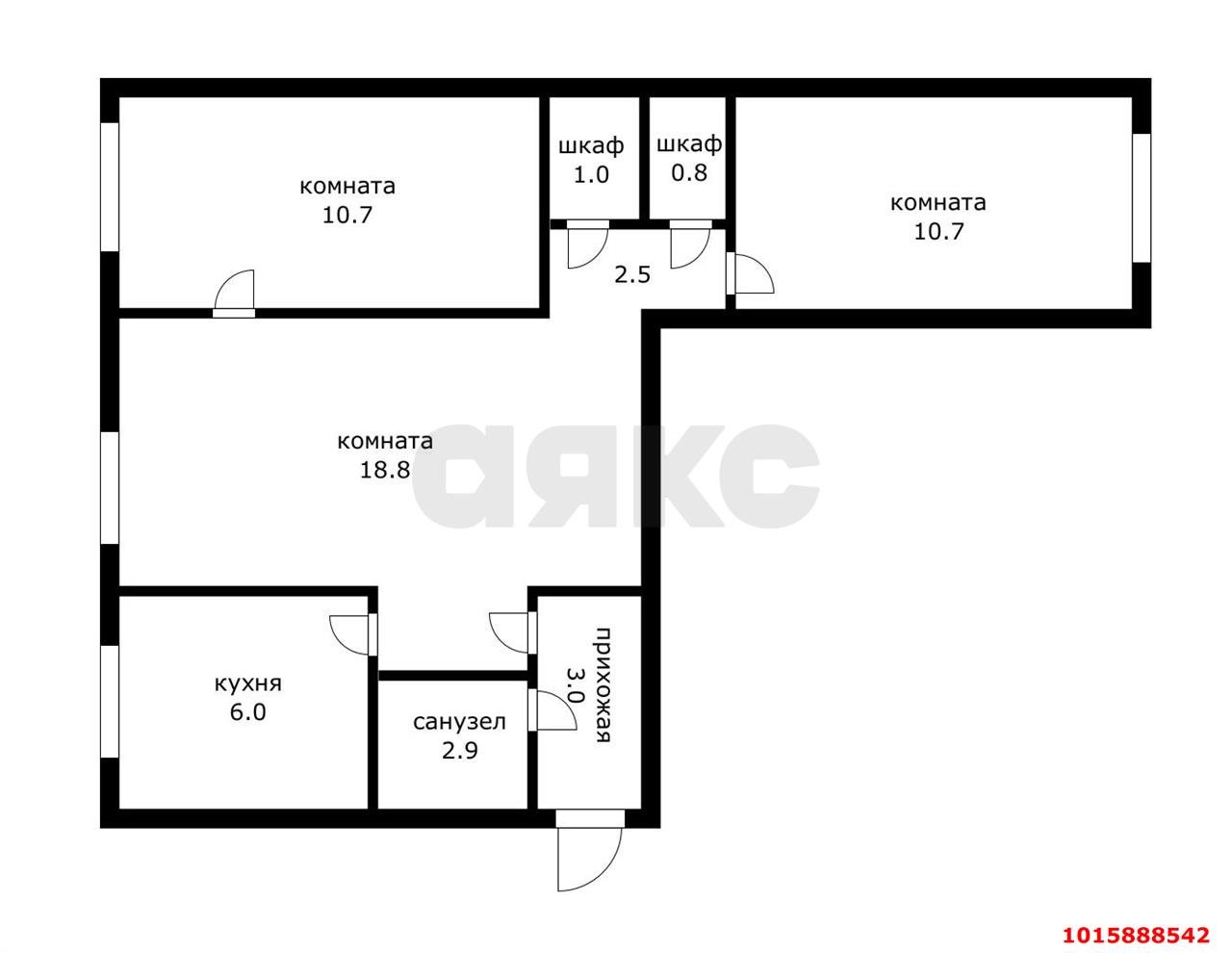 Фото №16: 3-комнатная квартира 56 м² - Краснодар, Черёмушки, ул. 2-я Пятилетка, 13