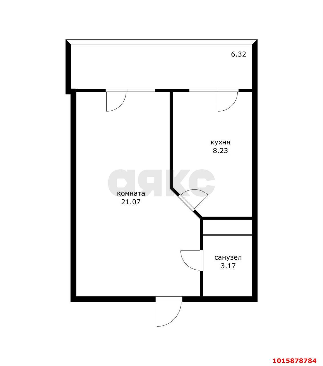 Фото №8: 1-комнатная квартира 32 м² - Краснодар, Прикубанский внутригородской округ, Музыкальный, мкр. ЖК Светлый, ул. Московская, 144к1