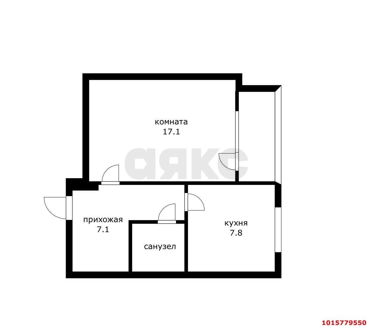 Фото №3: 1-комнатная квартира 38 м² - Краснодар, Завод Измерительных Приборов, ул. Московская, 90