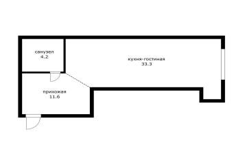 Фото №4: 1-комнатная квартира 49 м² - Краснодар, мкр. Музыкальный, ул. имени Мусоргского М.П., 3