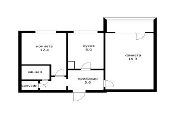 Фото №1: 2-комнатная квартира 55 м² - Краснодар, мкр. Краевая Клиническая Больница, ул. 1 Мая, 230А