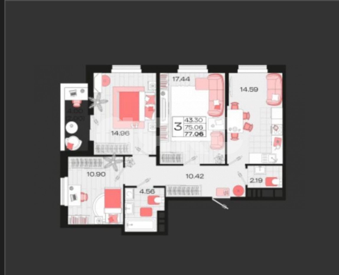 Фото №1: 3-комнатная квартира 74 м² - Армавир, жилой комплекс Римские Каникулы, мкр. 8-й, 8к1