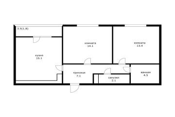 Фото №5: 2-комнатная квартира 58 м² - Краснодар, мкр. жилой комплекс Все Свои, ул. Колхозная, 5/2к1
