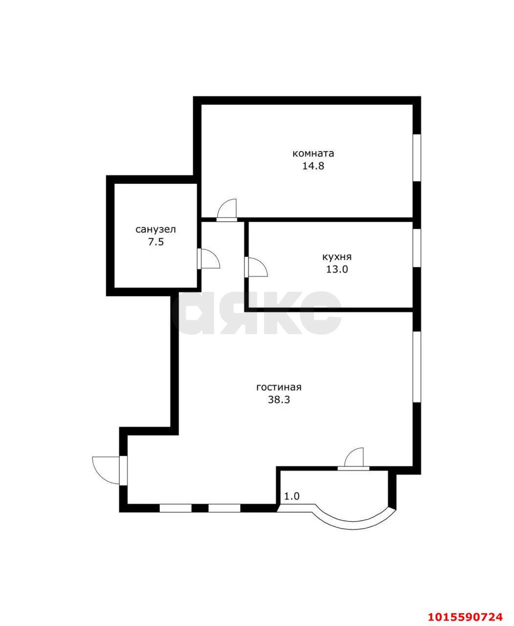 Фото №14: 2-комнатная квартира 72 м² - Краснодар, Круглик, ул. Баканская, 38