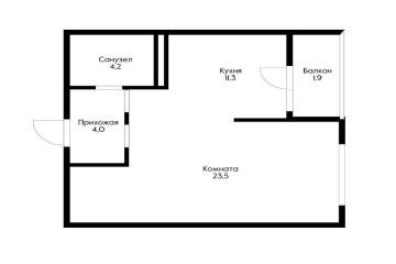 Фото №2: 1-комнатная квартира 42 м² - Краснодар, мкр. Карасунский внутригородской округ, ул. имени В.Н. Мачуги, 166Ак1
