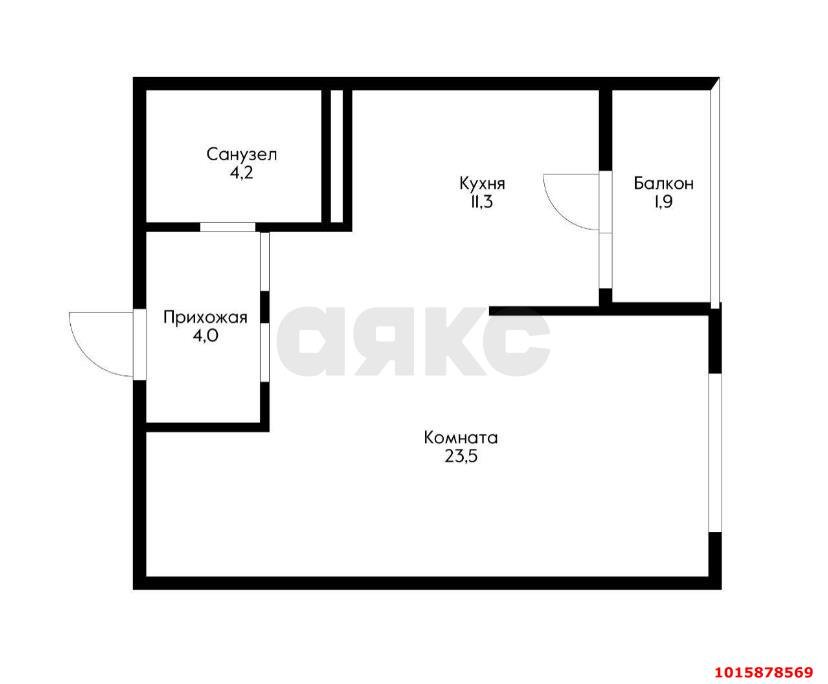 Фото №2: 1-комнатная квартира 45 м² - Краснодар, жилой комплекс Сказка Град, мкр. Карасунский внутригородской округ, ул. имени В.Н. Мачуги, 166Ак1