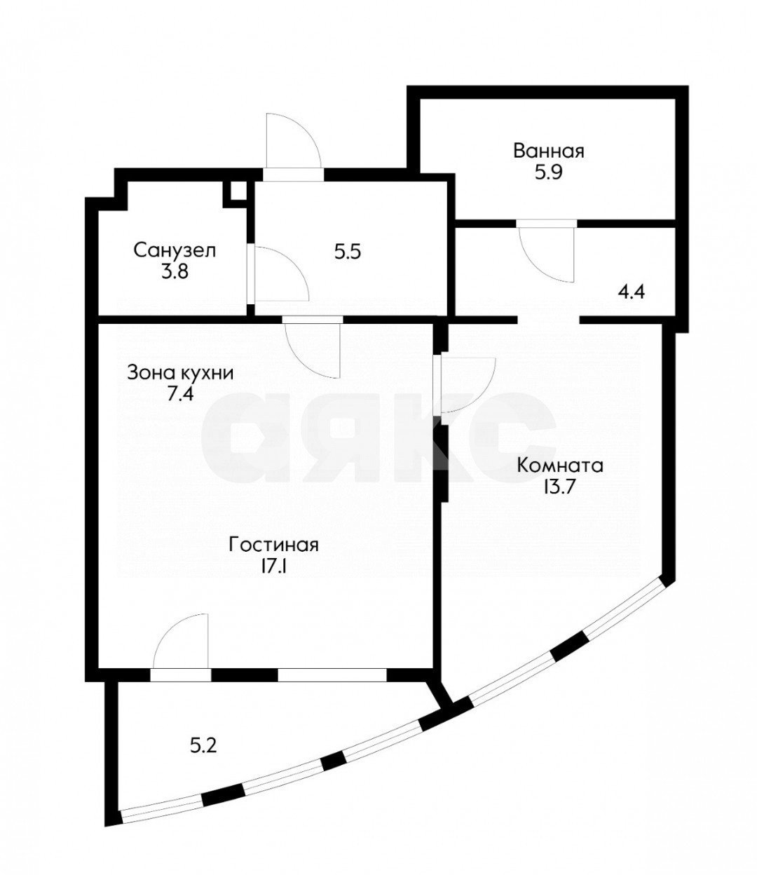 Фото №1: 2-комнатная квартира 61 м² - Москва, жилой комплекс Сидней Сити, к2/2
