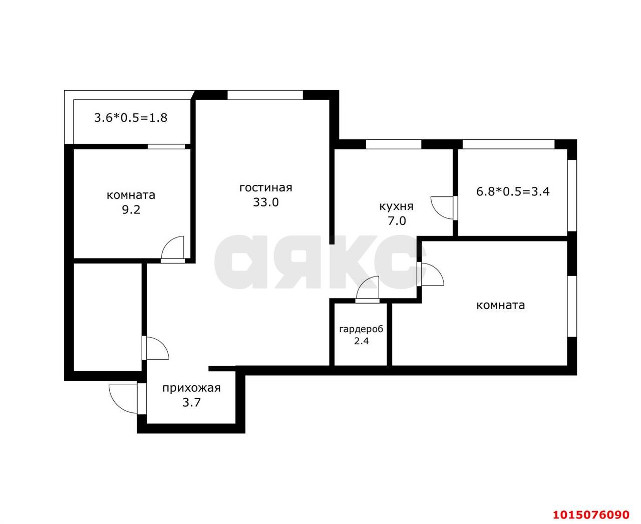 Фото №20: 3-комнатная квартира 90 м² - Краснодар, Россинского, Прикубанский внутригородской округ, мкр. жилой комплекс Титаны, б-р Адмирала Пустошкина, 11