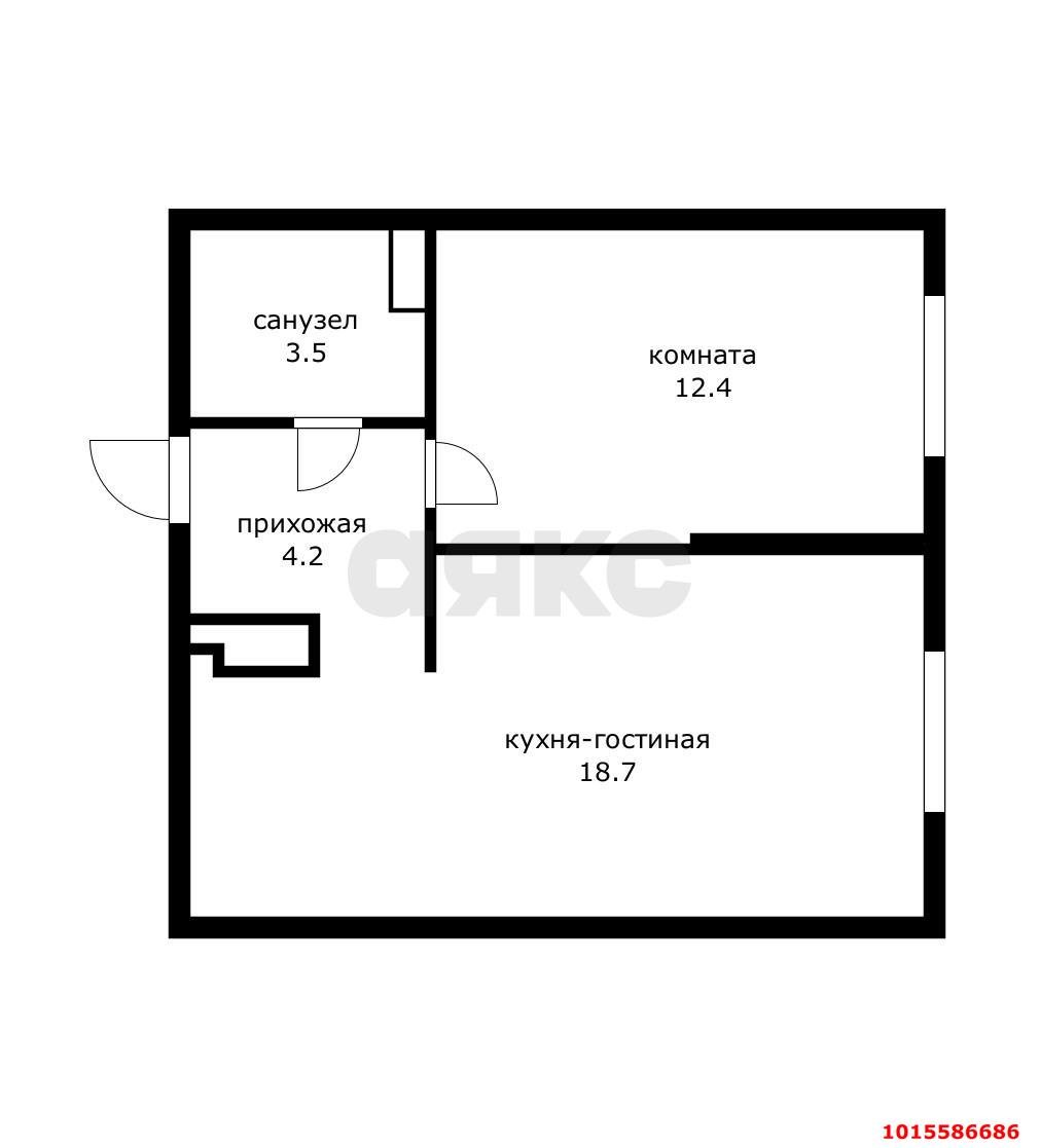 Фото №5: 1-комнатная квартира 38 м² - Краснодар, Прикубанский внутригородской округ, мкр. жилой комплекс Самолёт-6, ул. Ивана Беличенко, 90к1