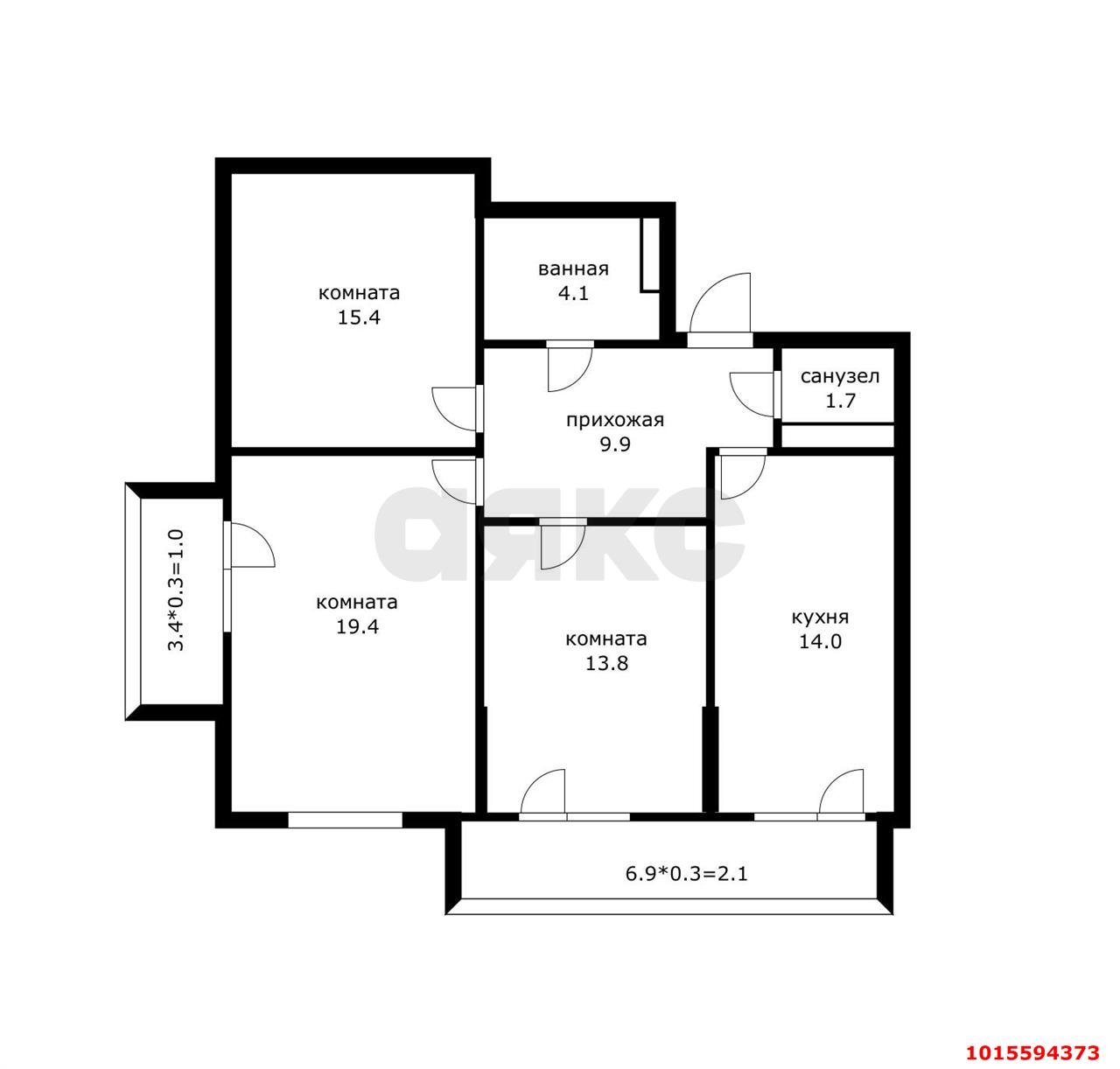 Фото №16: 3-комнатная квартира 78 м² - Краснодар, Карасунский внутригородской округ, жилой комплекс Трилогия, мкр. Гидростроителей, ул. имени Невкипелого, 24/2к2