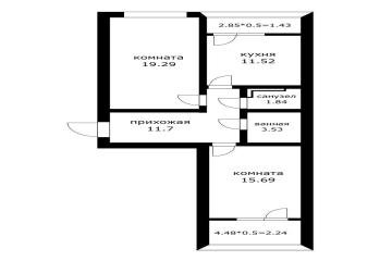Фото №2: 2-комнатная квартира 67 м² - Краснодар, мкр. жилой комплекс Символ, ул. Командорская, 9/2