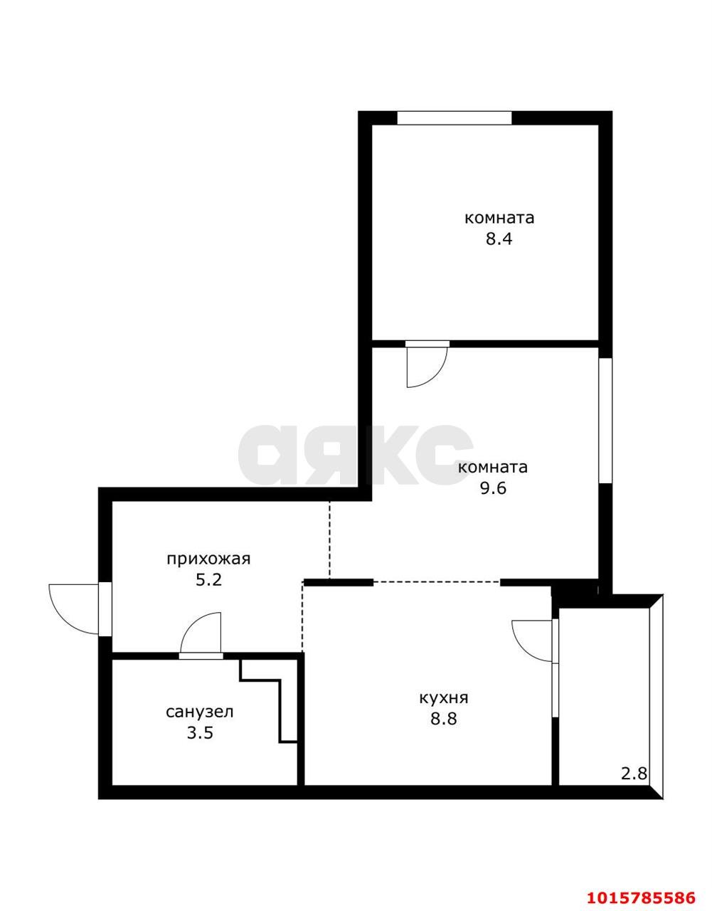 Фото №14: 1-комнатная квартира 38 м² - Краснодар, ЖК Акварели-2, ул. Тепличная, 62/1к1