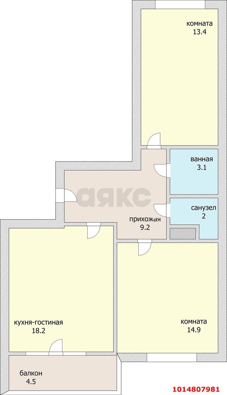 Фото №7: 2-комнатная квартира 62 м² - Краснодар, 1-й квартал, ул. Домбайская, 59