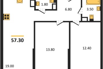 Фото №1: 2-комнатная квартира 57 м² - Краснодар, мкр. Догма Парк, ул. Марины Цветаевой, 36