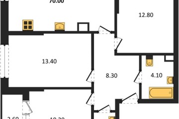 Фото №1: 3-комнатная квартира 69 м² - Краснодар, мкр. Догма Парк, ул. Марины Цветаевой, 36
