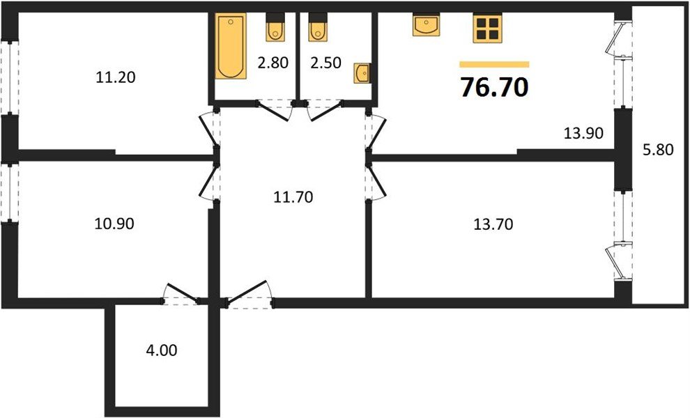 Фото №1: 3-комнатная квартира 76 м² - Краснодар, Прикубанский внутригородской округ, мкр. Догма Парк, ул. Марины Цветаевой, 36