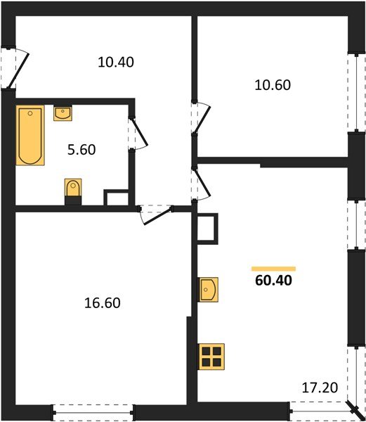 Фото №1: 2-комнатная квартира 60 м² - Краснодар, Прикубанский внутригородской округ, мкр. Догма Парк, ул. Марины Цветаевой, 36