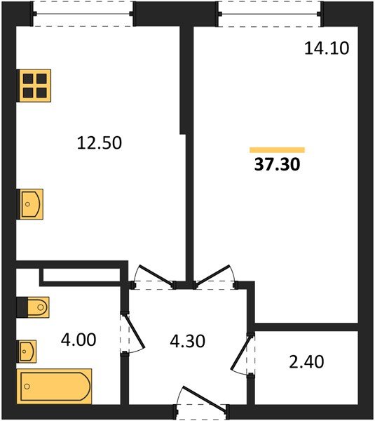 Фото №1: 1-комнатная квартира 37 м² - Краснодар, Прикубанский внутригородской округ, мкр. Догма Парк, ул. Марины Цветаевой, 36