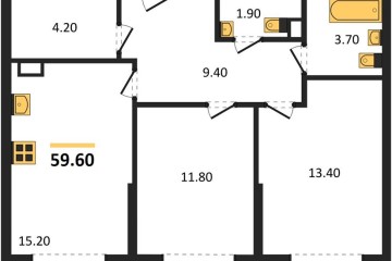 Фото №1: 2-комнатная квартира 59 м² - Краснодар, мкр. Догма Парк, ул. Марины Цветаевой, 36
