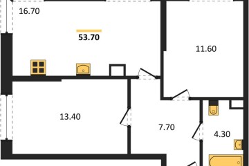 Фото №1: 2-комнатная квартира 53 м² - Краснодар, мкр. Догма Парк, ул. Марины Цветаевой, 36