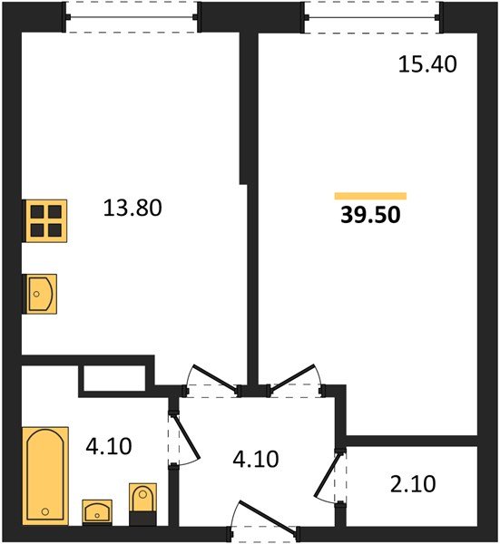 Фото №1: 1-комнатная квартира 39 м² - Краснодар, Прикубанский внутригородской округ, мкр. Догма Парк, ул. Марины Цветаевой, 36