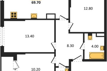 Фото №1: 3-комнатная квартира 69 м² - Краснодар, мкр. Прикубанский внутригородской округ, ул. Марины Цветаевой, 35