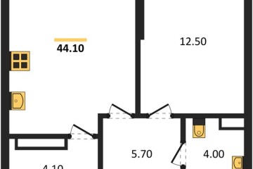 Фото №1: 1-комнатная квартира 44 м² - Краснодар, мкр. Прикубанский внутригородской округ, ул. Марины Цветаевой, 35