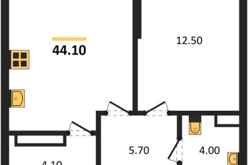 Фото №1: 1-комнатная квартира 44 м² - Краснодар, мкр. Прикубанский внутригородской округ, ул. Марины Цветаевой, 35