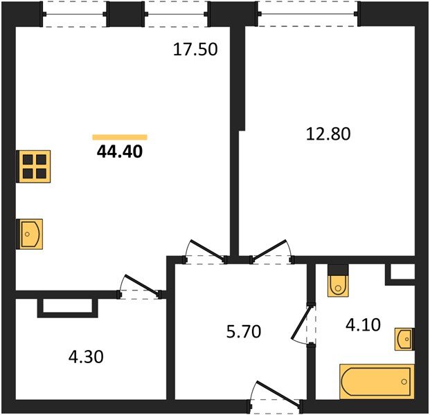 Фото №1: 1-комнатная квартира 44 м² - Краснодар, Догма Парк, мкр. Прикубанский внутригородской округ, ул. Марины Цветаевой, 35