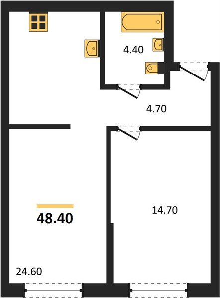 Фото №1: 1-комнатная квартира 48 м² - Краснодар, Догма Парк, мкр. Прикубанский внутригородской округ, ул. Марины Цветаевой, 35